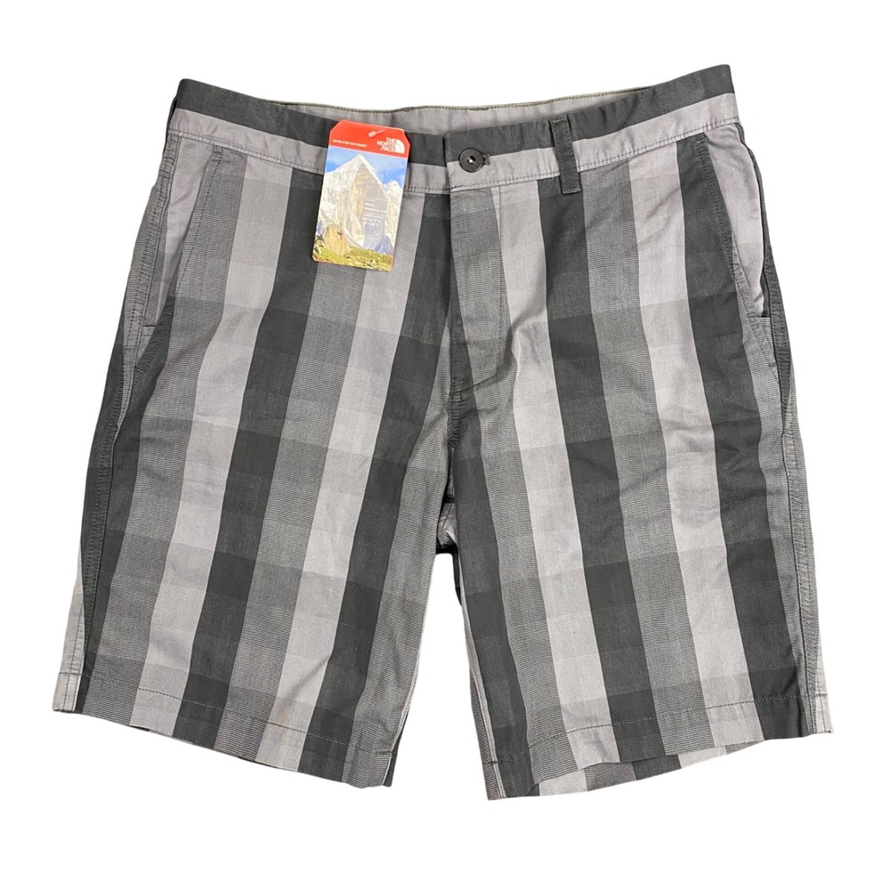 New The North Face Narrows‎ Plaid Shorts Mens 34 Grey Cotton Plaid Gorpcore $59